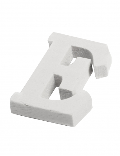 Petite lettre e en bois blanc 5 cm pour décoration de table