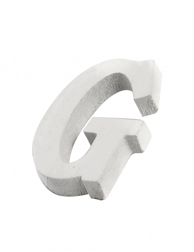 Petite lettre g en bois blanc 5 cm pour décoration mariage