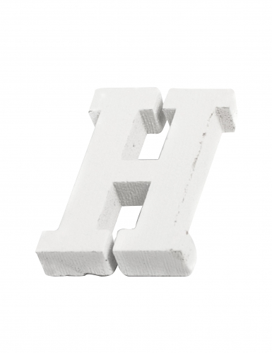 Petite lettre h en bois blanc 5 cm pour décoration