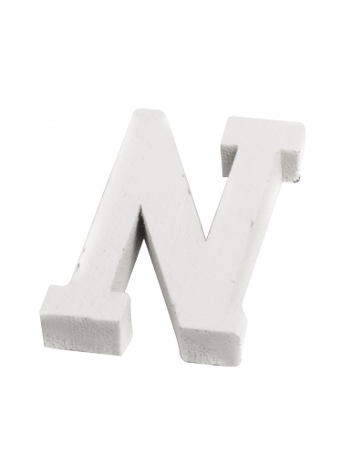 Petite lettre n en bois blanc 5 cm pour mariage