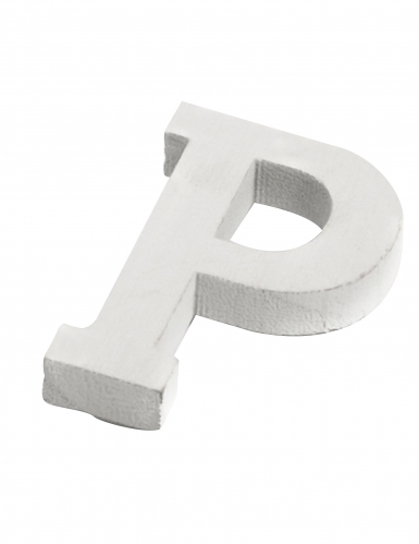 Petite lettre p en bois blanc 5 cm pour mariage
