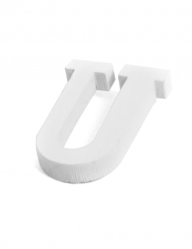 Petite lettre u en bois blanc 5 cm pour décoration