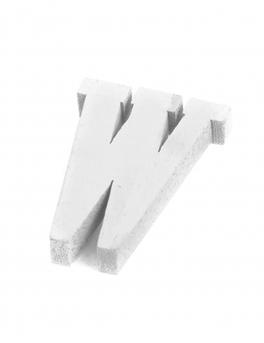 Petite lettre w en bois blanc 5 cm pour mariage