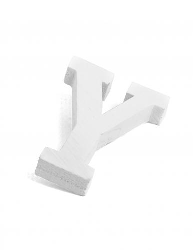 Petite lettre y en bois blanc 5 cm décoration mariage