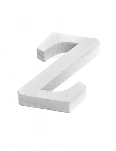 Petite lettre Z en bois blanc 5 cm pour mariage