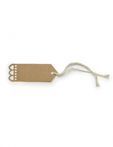 10 étiquettes cœurs en kraft avec ruban 7 x 2,5 cm marque-places
