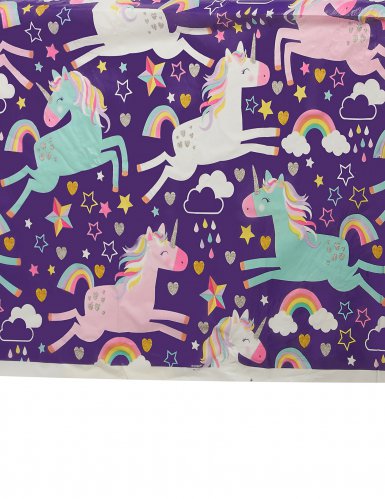 Nappe en plastique licorne party 137 x 213 cm pour anniversaire