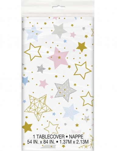 Nappe en plastique twinkle twinkle little star 137 x 213 cm étoiles multicolores