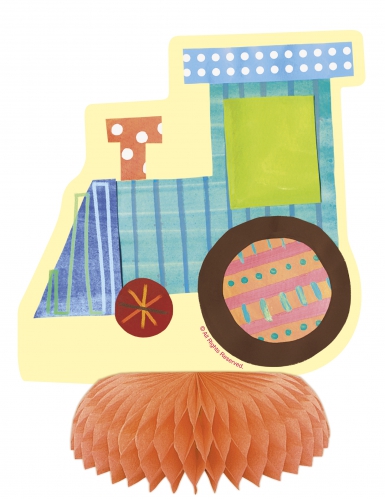 3 centres de table en papier petit cirque orange éléphant