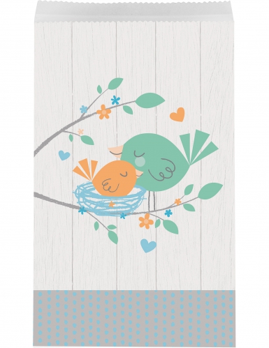 10 sachets en papier hello baby bleu 20 x 11 cm sacs cadeaux