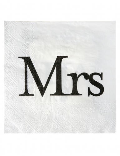 20 serviettes en papier mrs 33 x 33 cm pour mariage