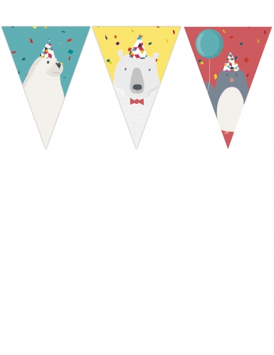 Guirlande de 9 fanions arctique 2,3 m x 25 cm aux animaux polaires