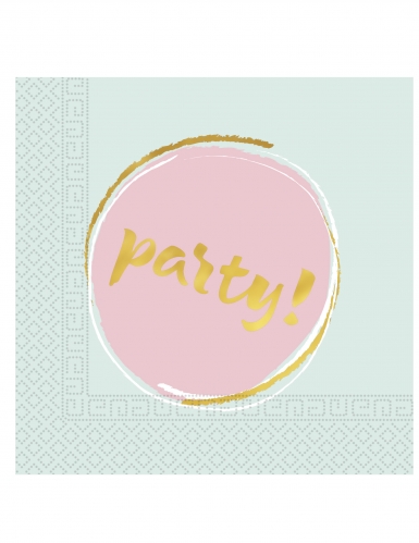 20 serviettes en papier elegant party pastel bleu et rose 33 x 33 cm