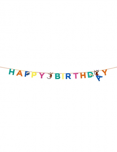 Guirlande en carton party animal happy birthday jungle 3,5 m