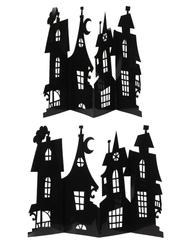 Centre de table manoir hanté noir 60 x 38 cm en carton