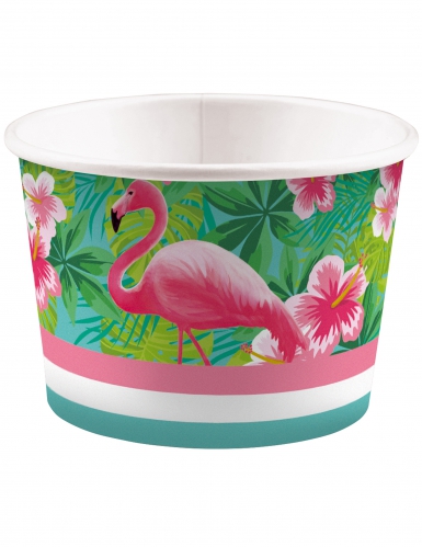 8 pots à glace flamingo paradise 270 ml en carton