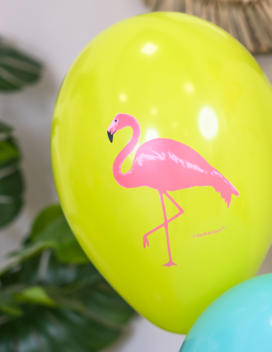 6 ballons en latex flamingo paradise 28 cm déco anniversaire