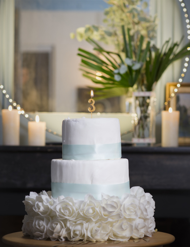 Bougie d'anniversaire chiffre 3 doré métallisé 4,3 cm pour gâteau