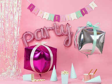 Ballon en aluminium party rose 80 x 40 cm à suspendre
