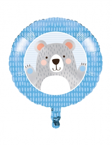 Ballon en aluminium petit ours gris 45,7 cm pour baby shower