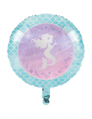 Ballon en aluminium sirène iridescente 45,7 cm pour anniversaire