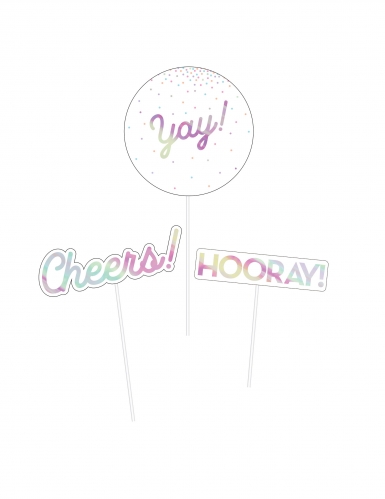 3 centres de table en pic iridescents 35,6 x 12,7 cm décoration anniversaire