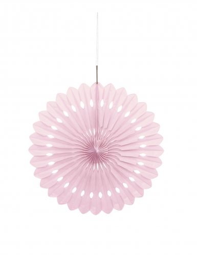 Rosace en papier rose poudré 40 cm à suspendre