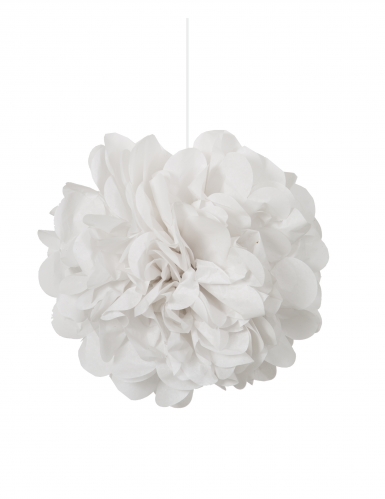 3 pompons à suspendre en papier blancs 22 cm pour mariage