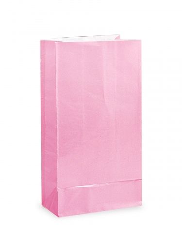 12 sacs à cadeaux en papier rose pastel 25 x 9 cm