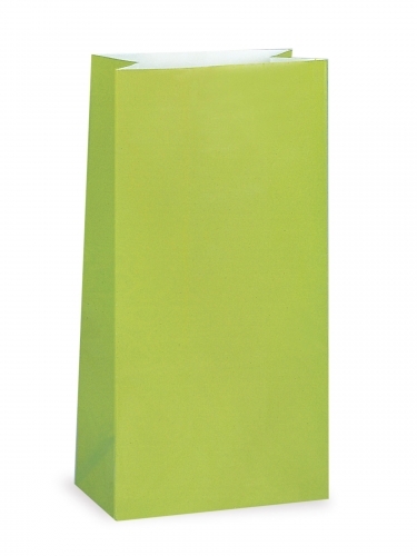 12 sacs à cadeaux en papier vert citron 25 x 9 cm pour anniversaire
