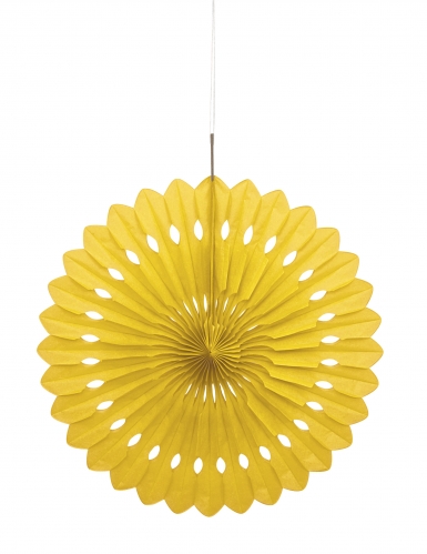 Rosace en papier jaune 40 cm à suspendre