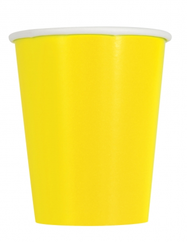 14 gobelets en carton jaunes 266 ml pour fête