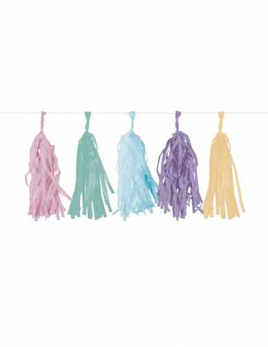 Guirlande fanions papiers happy birthday pastel de 3 mètres