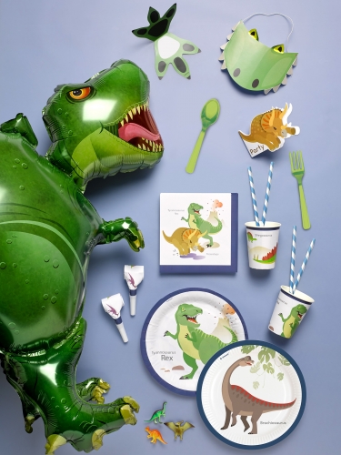 8 cartons d'invitation avec enveloppes grands dinosaures tricératops