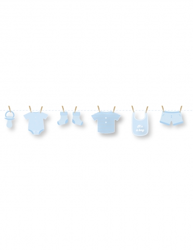 Guirlande en carton diy bébé bleu 1,5 m pour baby shower