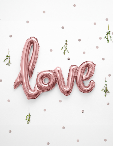 Ballon aluminium love rose gold 73 x 57 cm décoration mariage