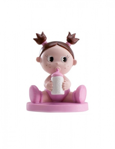Figurine en résine fille biberon 10 cm décoration baby shower