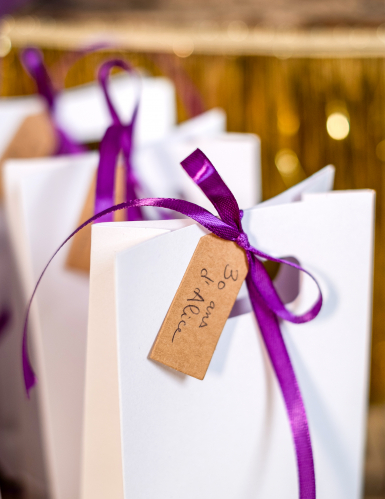 6 sachets en papier blanc 10 x 18 x 5 cm pour mariage