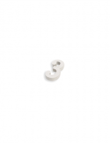 Chiffre en bois naturel blanc 5 cm pour mariage et anniversaire