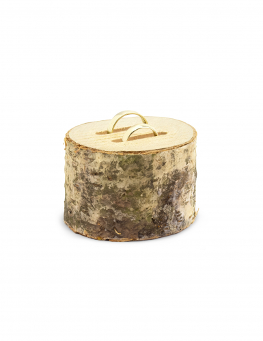 Boîte pour alliances rondin en bois 6 x 4 cm mariage rustique
