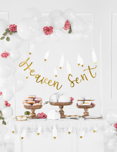 6 habillages à cupcakes en papier blancs et dorés pour mariage