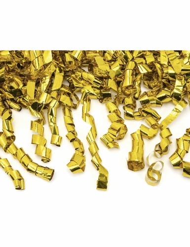 Canon à confettis serpentins dorés 40 cm