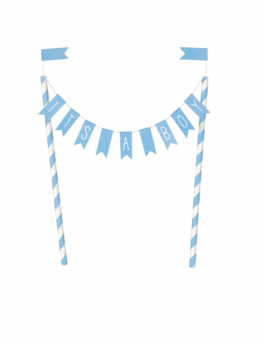Cake topper it's a boy bleu 25 x 22,5 cm pour baby shower