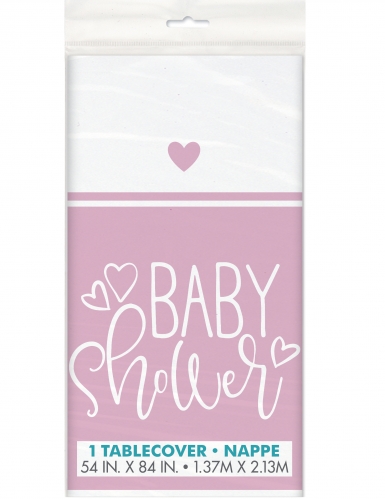 Nappe en plastique baby shower rose 137 x 213 cm pour fille