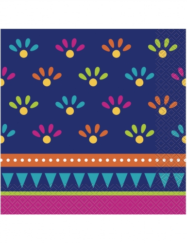 20 serviettes en papier boho fiesta violettes 33x33 cm