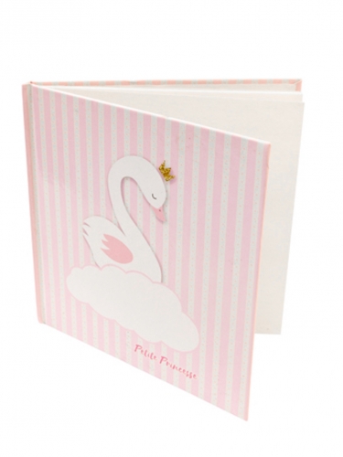 Livre d'or baby shower cygne rose 40 pages petite princesse
