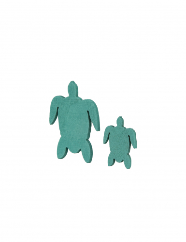 10 confettis en bois tortues de mer bleues 5,5 et 3 cm décoration marine