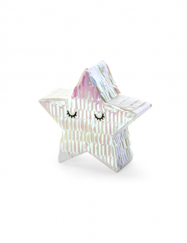 Mini piñata étoile iridescente 10,5 cm pour décoration