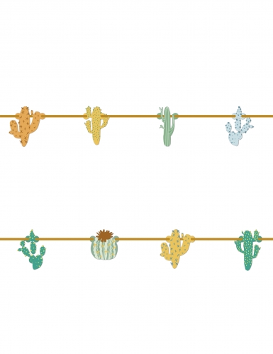 Guirlande en carton cactus 2 m décoration mexicaine
