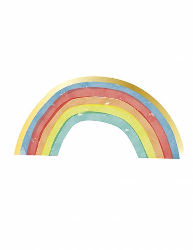 16 serviettes en papier arc-en-ciel pour anniversaire 33 x 16,5 cm